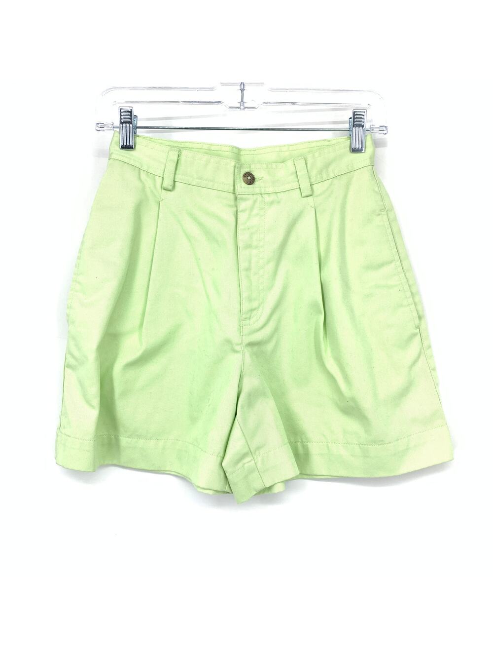 Vintage Liz Claiborne Chino Shorts Womens Size 24" Light Green Pleated Front